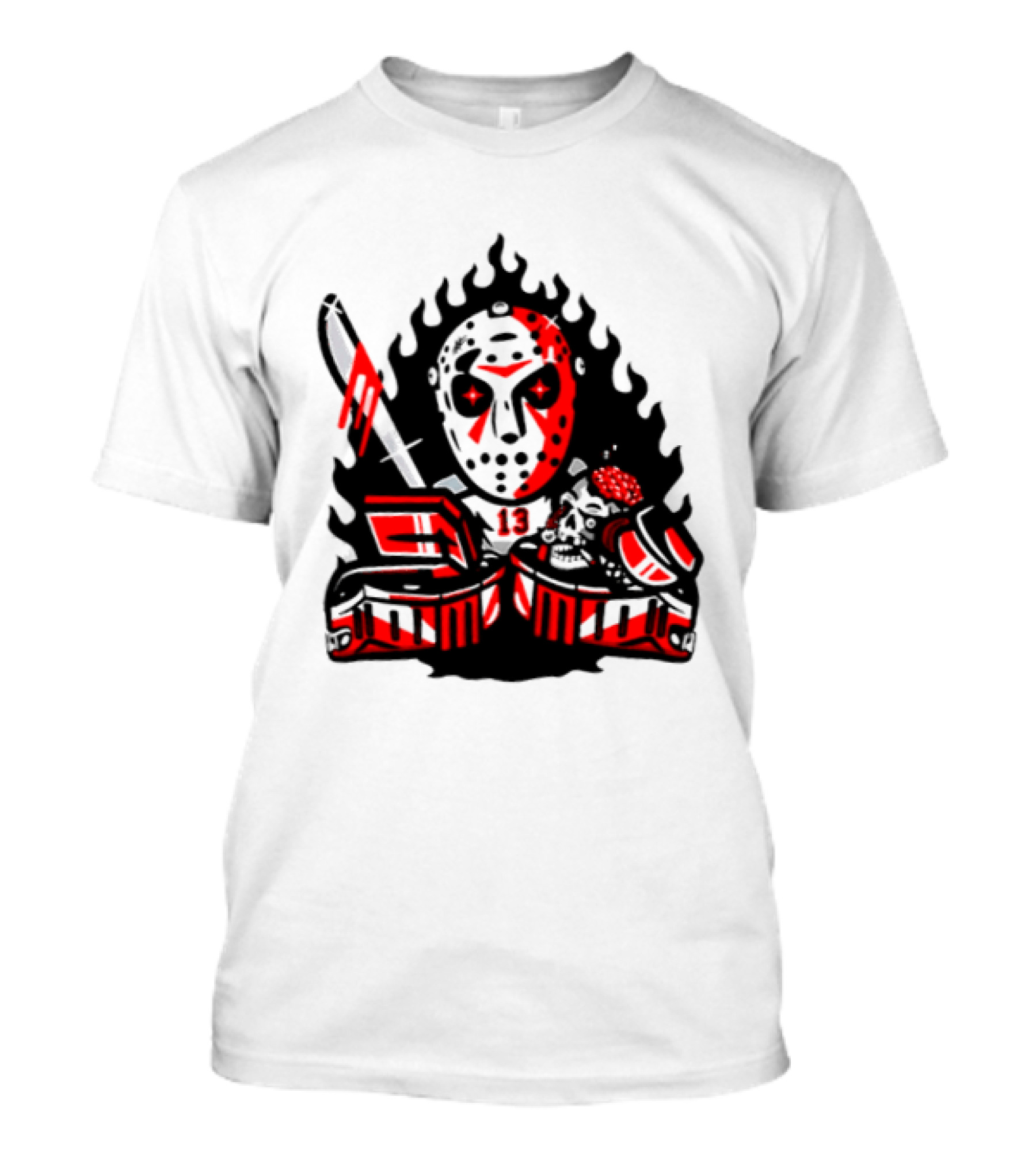 Jason Voorhees 13 Hockey Mask Friday The 13th Sports Horror T-Shirt