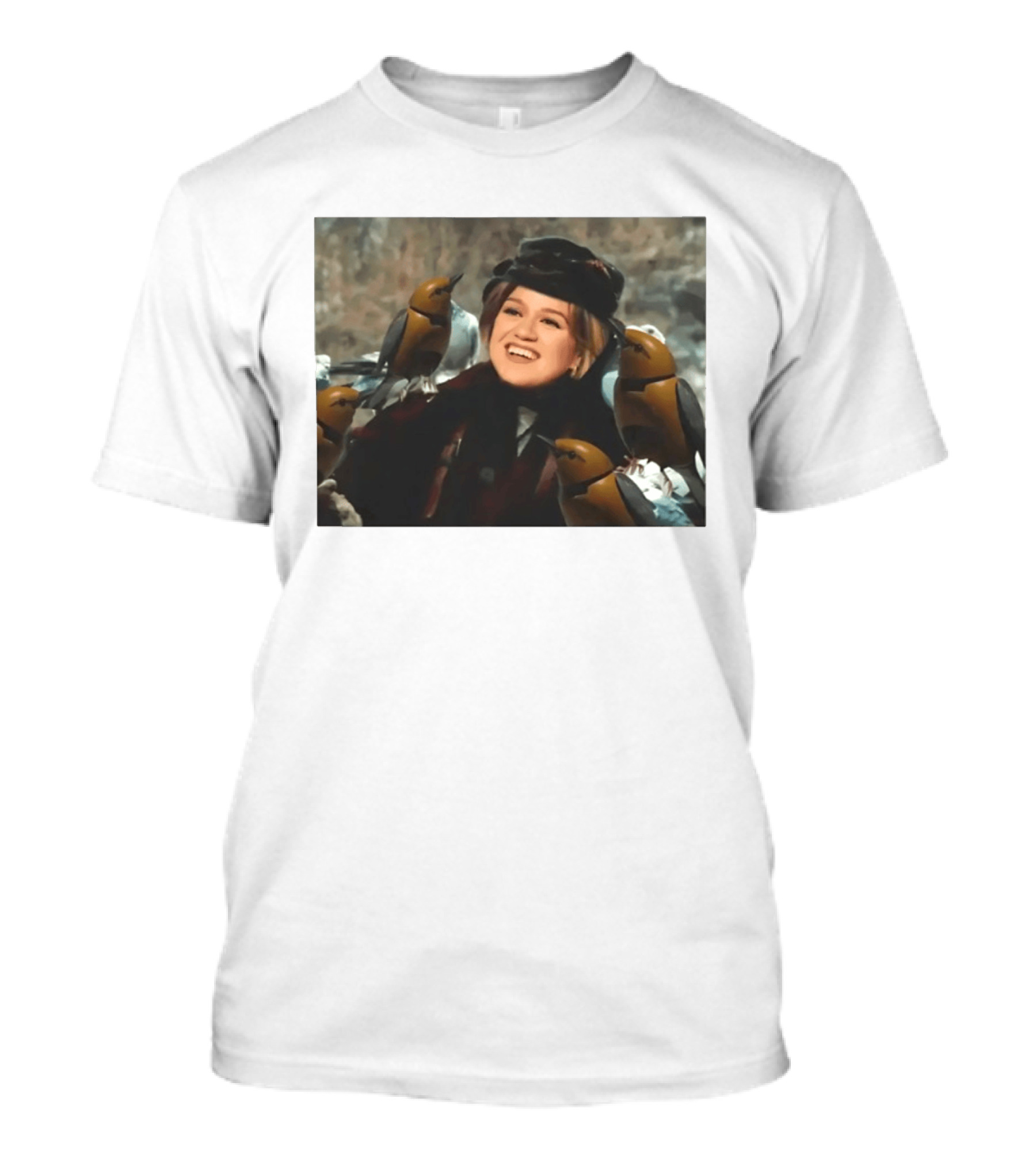 Kelly Clarkson With Birds Snow White T-Shirt