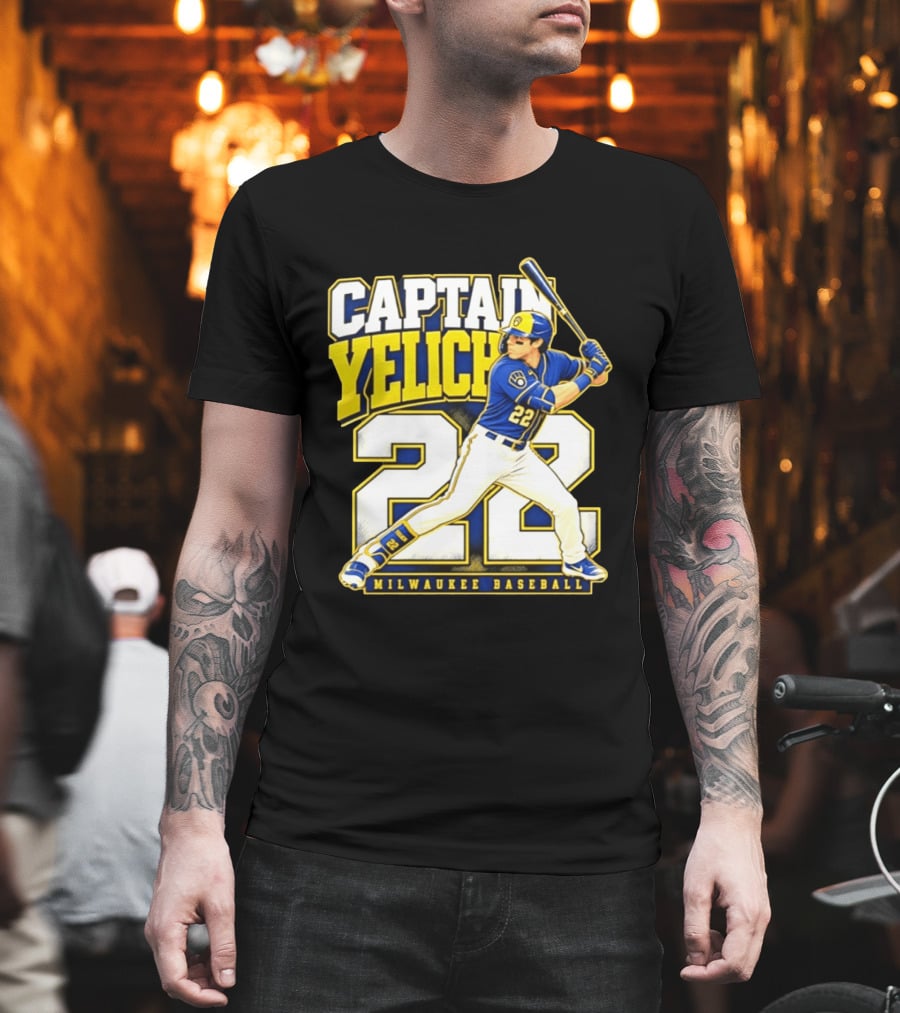 Captain Yelich 22 Milwaukee Baseball T-Shirt