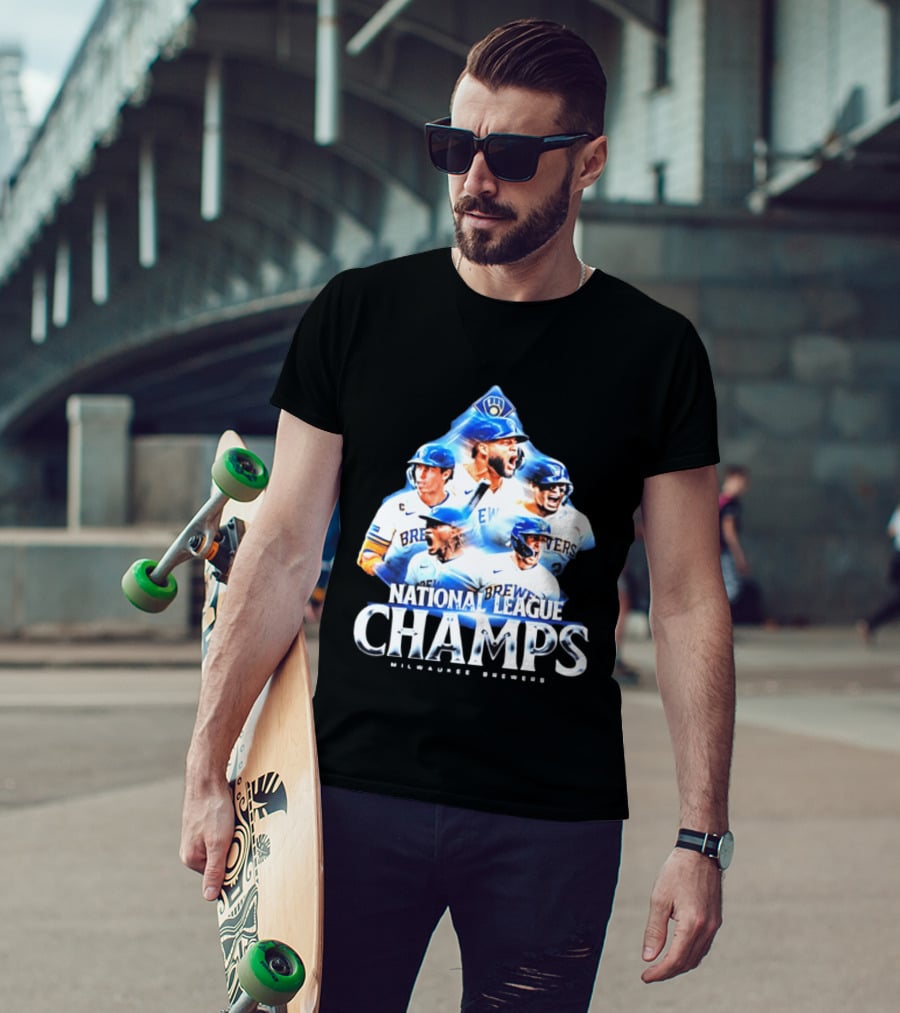 Milwaukee Brewers National League Champs 2026 Player Collage T-Shirt