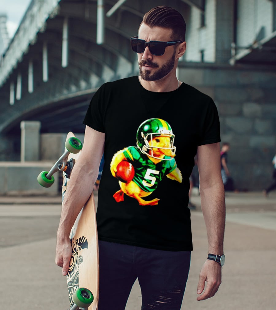 Oregon Ducks Football Duck Wearing Helmet And Jersey Number 5 T-Shirt