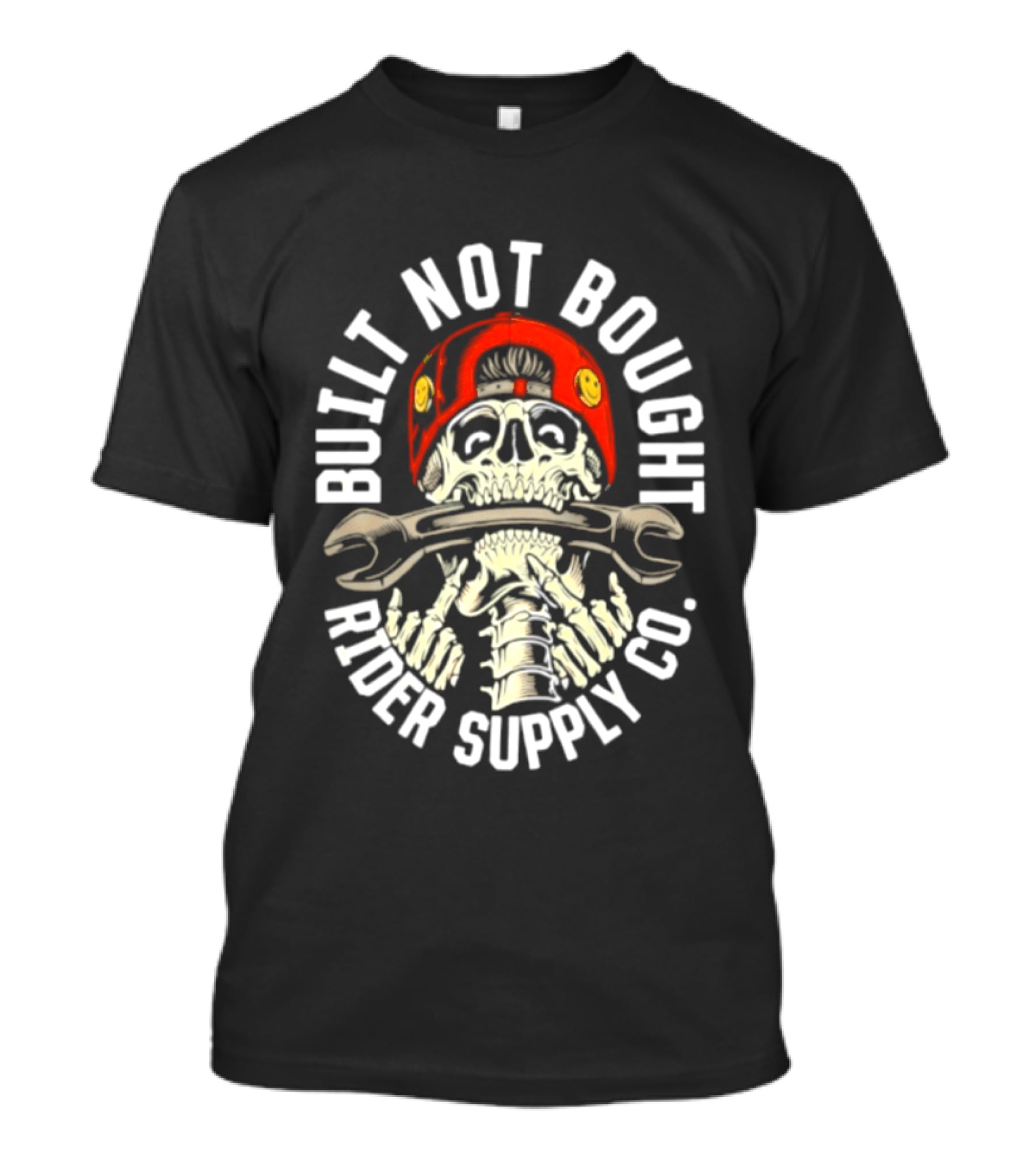 Rider Supply Co Skull Built Not Bought Wrench T-Shirt