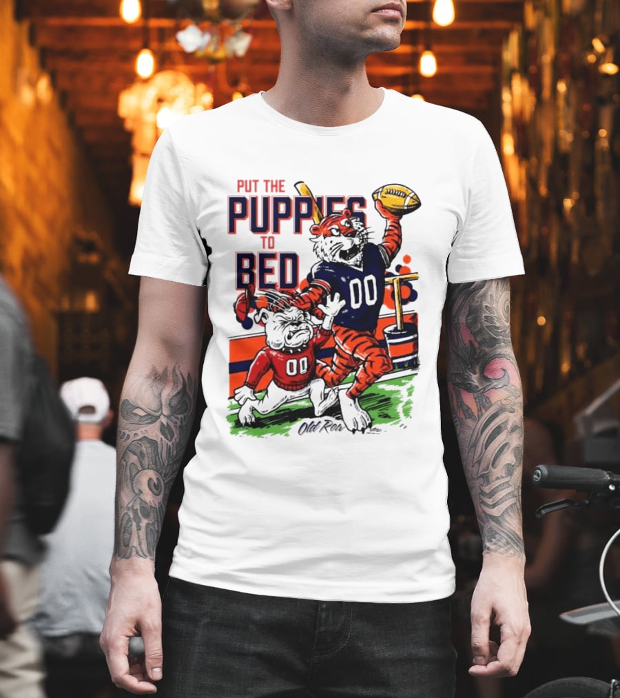 Auburn Tigers Put The Puppies To Bed Georgia Bulldogs Football Victory 2026 T-Shirt