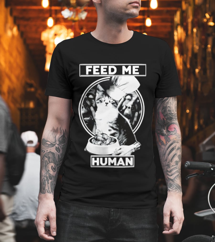 Feed Me Human Cat Chef Skarewear T-Shirt