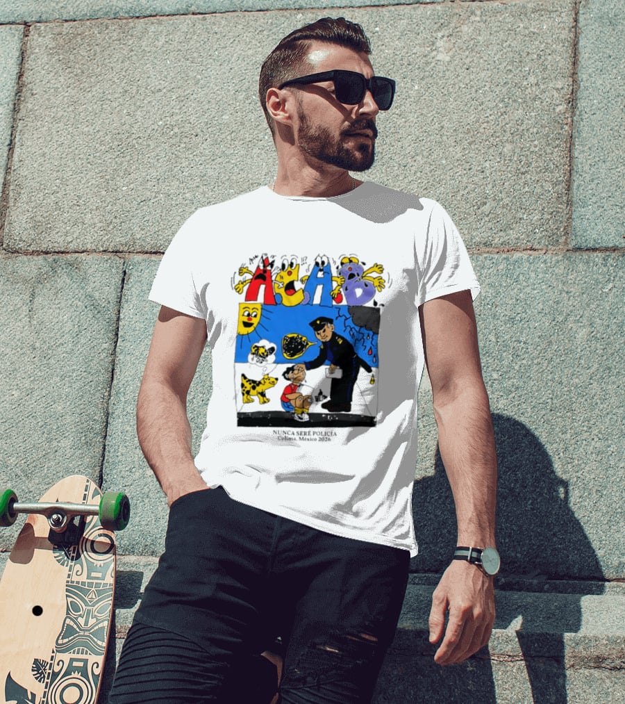 ACAB Nunca Seré Policía Colima México 2026 Sun Dog Police Officer And Storm Cloud Scene T-Shirt