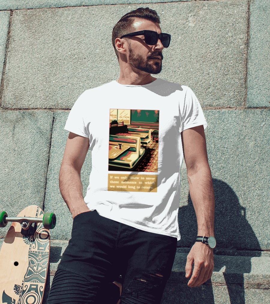 Savor Those Moments We Long To Return Retro Diner Booth Scene T-Shirt