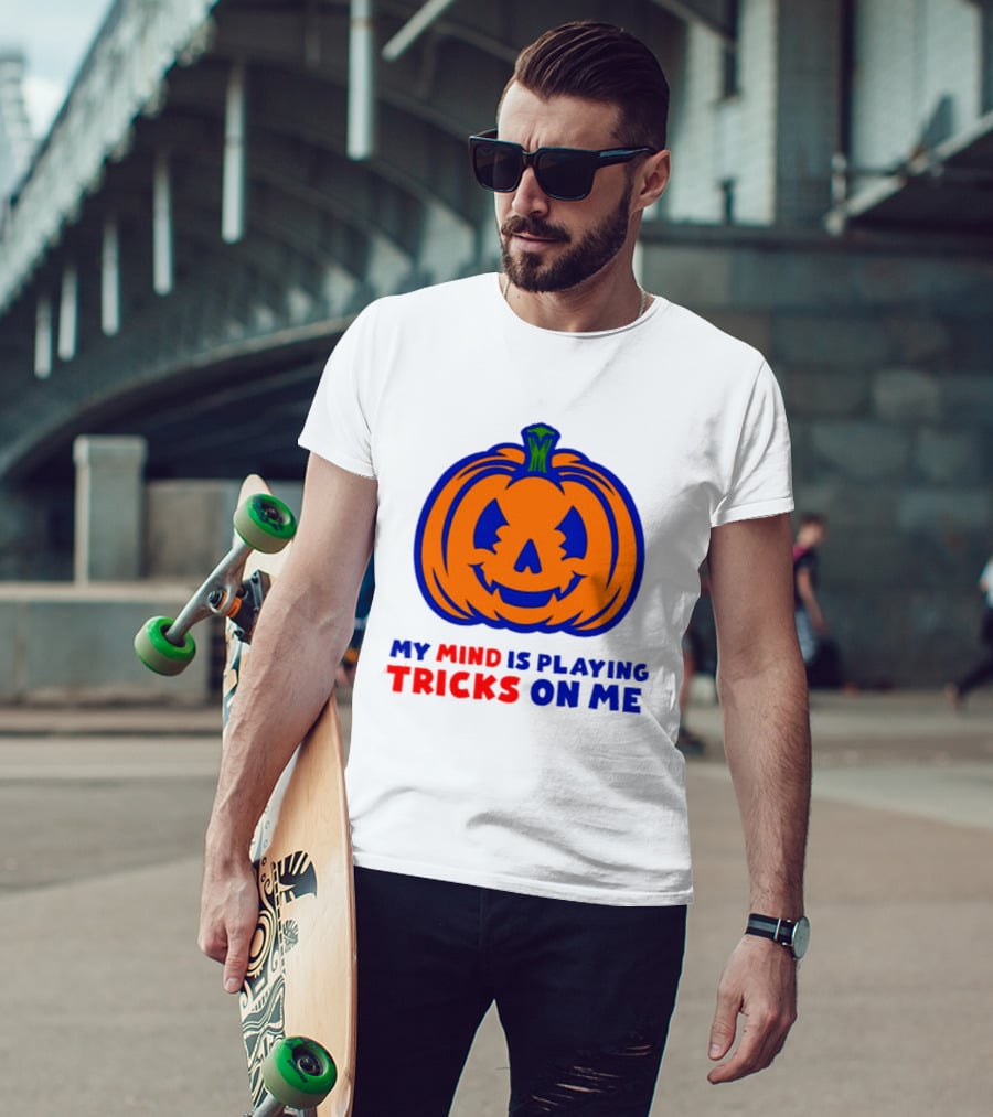 My Mind Is Playing Tricks On Me Pumpkin Halloween 2026 T-Shirt