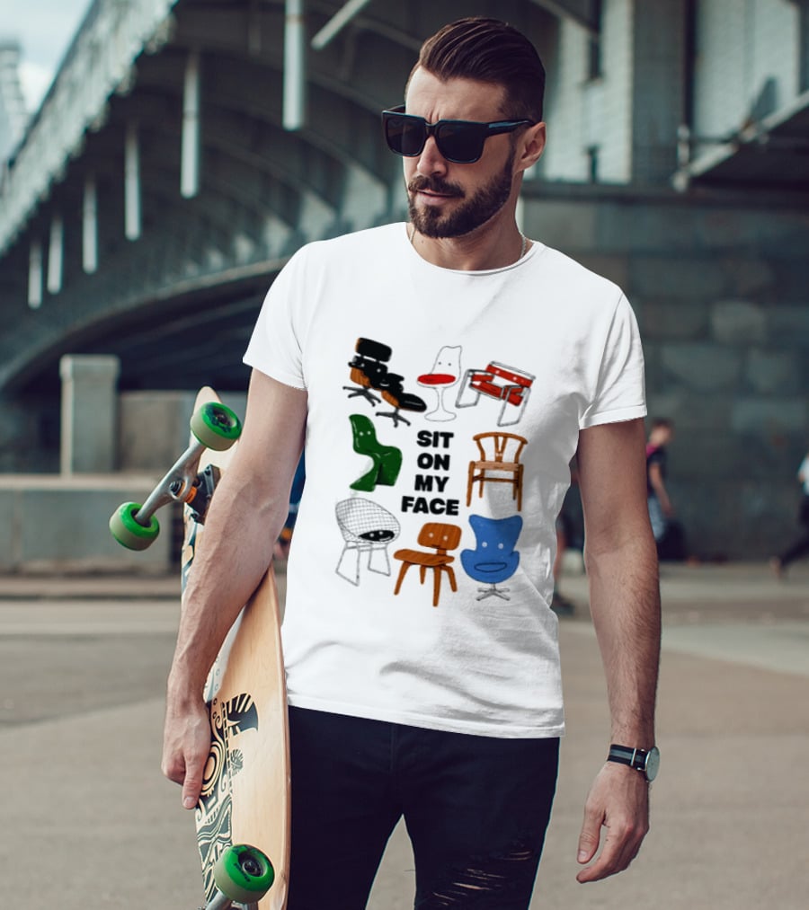Sit On My Face Mid Century Modern Furniture Iconic Chair Collection T-Shirt
