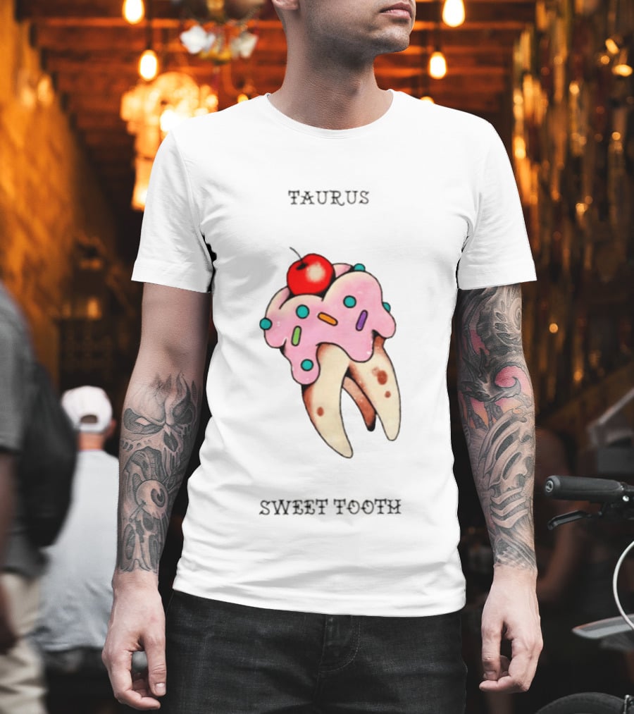 Taurus Sweet Tooth Ice Cream Cone With Sprinkles And Cherry T-Shirt