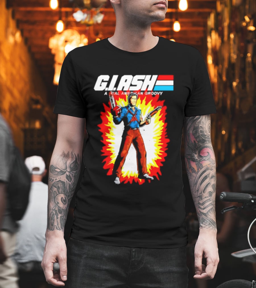 G.I. Ash A Real American Groovy Evil Dead Character Explosion T-Shirt