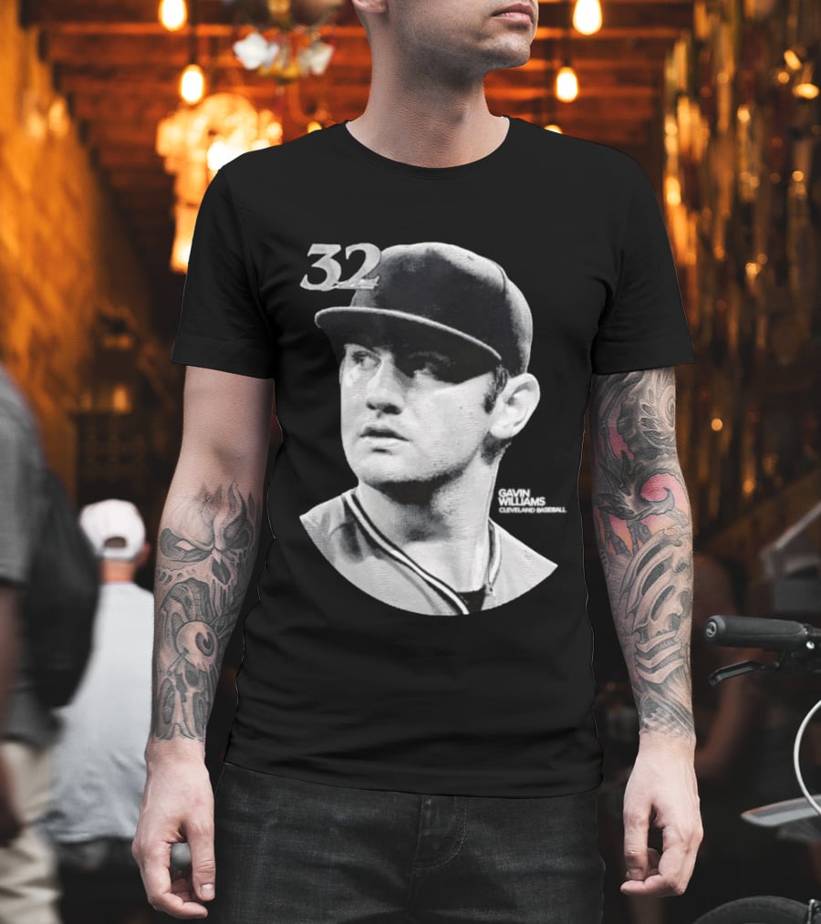 Gavin Williams 32 Cleveland Guardians Vintage Lineage Series T-Shirt