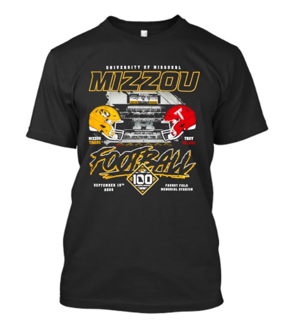 Mizzou Tigers Football Vs Troy Trojans Centennial Game September 19 2026 Faurot Field Memorial Stadium T-Shirt