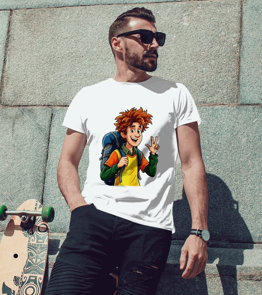 Johnny Hotel Transylvania Cartoon Character Adventure Backpack T-Shirt