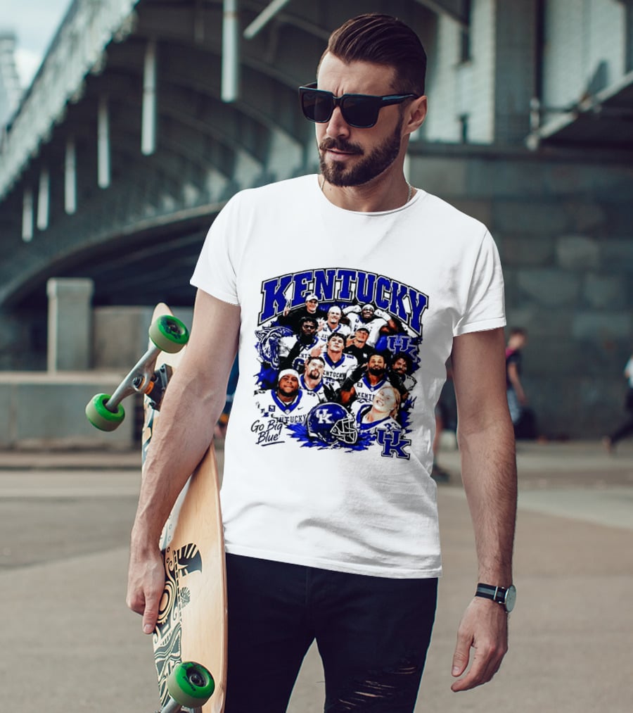 Kentucky Wildcats Go Big Blue Team UK Football Players T-Shirt
