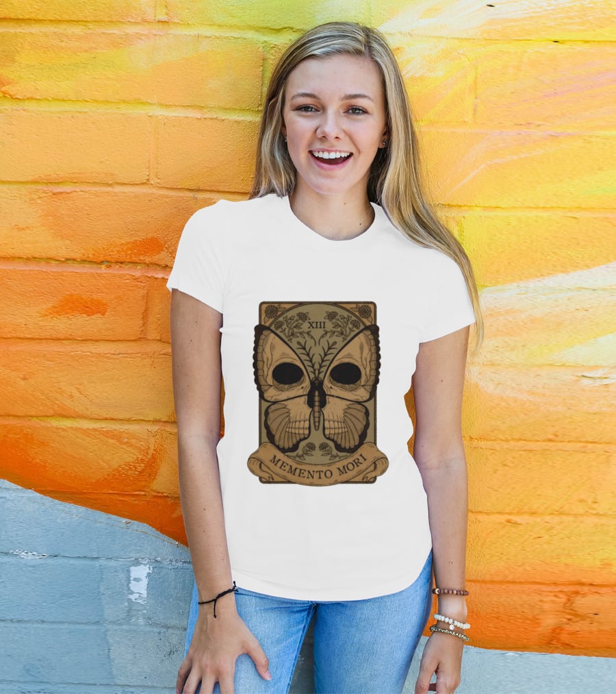 Memento Mori XIII Butterfly Skull Tarot Card T-Shirt