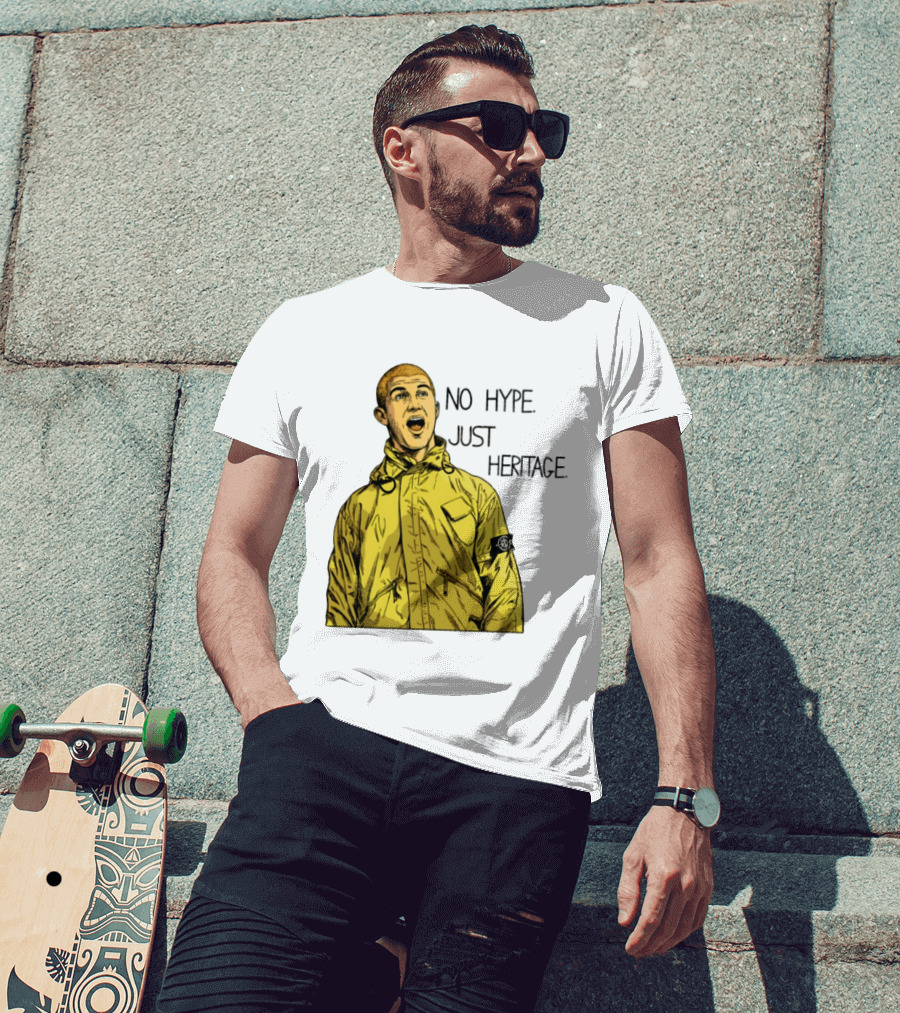 No Hype Just Heritage Ellemme Since 2017 Stone Island Yellow Jacket T-Shirt