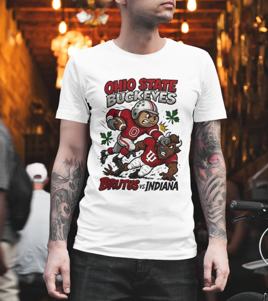 Ohio State Buckeyes Brutus Vs Indiana Hoosiers Rivals Football Showdown T-Shirt