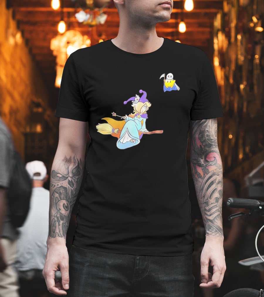 Rosalina Witch Broomstick With Luma Halloween Magic Adventure T-Shirt