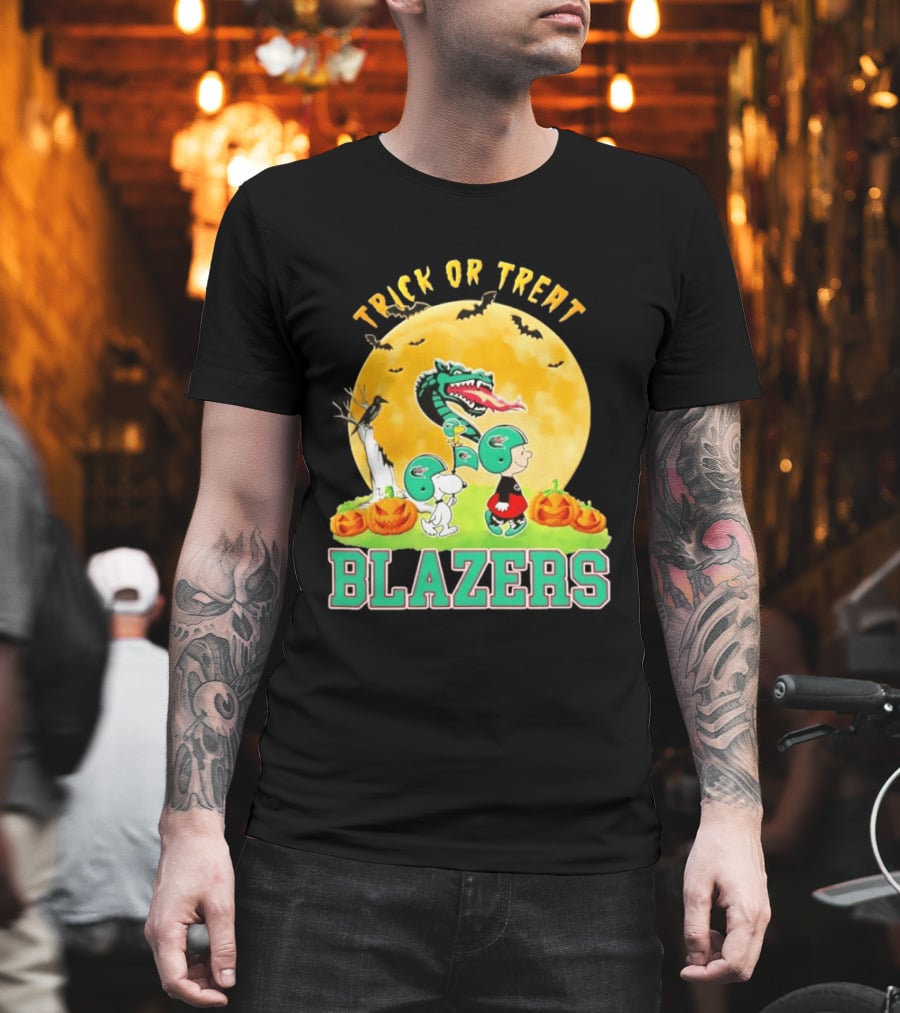UAB Blazers Peanuts Halloween Trick Or Treat Abbey Road 2026 T-Shirt