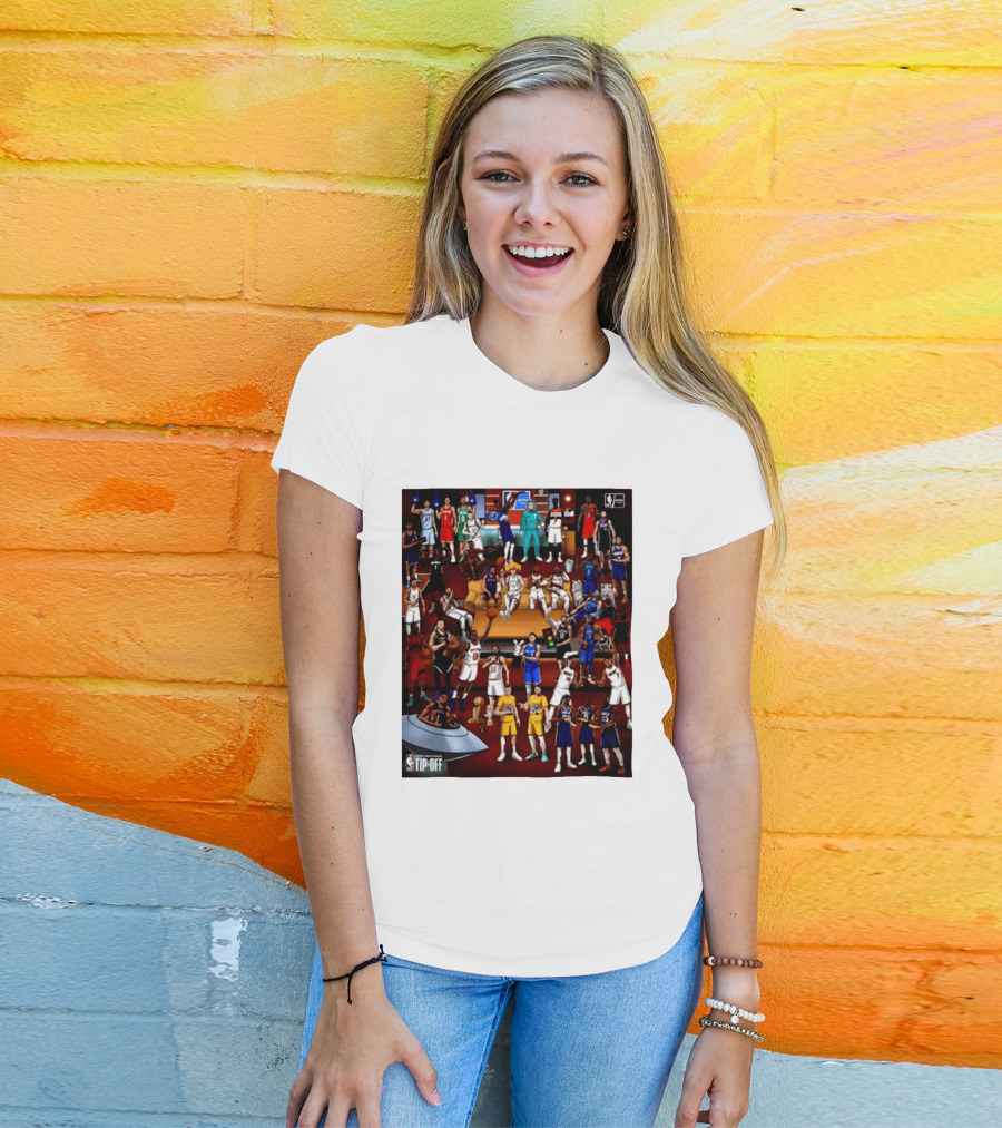 NBA 2026 2027 Season Tip Off Cartoon Players All Stars T-Shirt