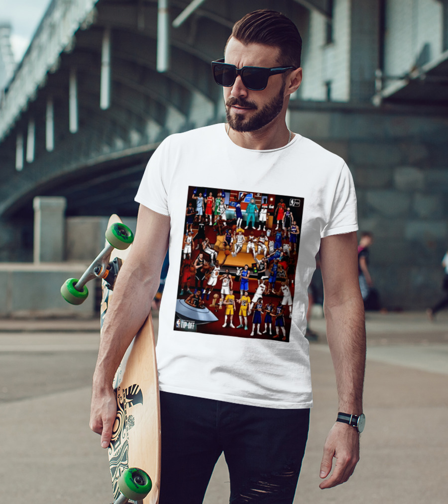 NBA 2026 2027 Season Tip Off Cartoon Players All Stars T-Shirt