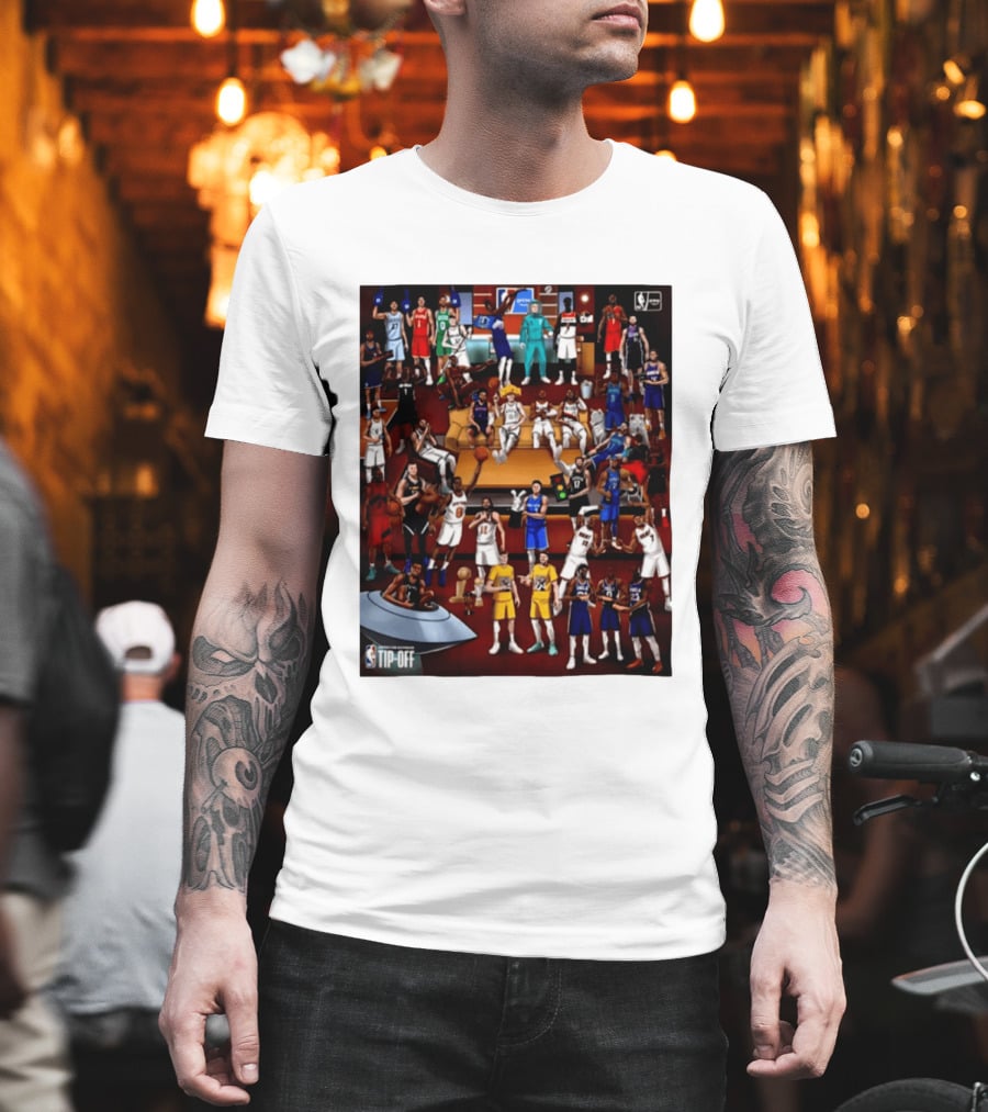 NBA 2026 2027 Season Tip Off Cartoon Players All Stars T-Shirt