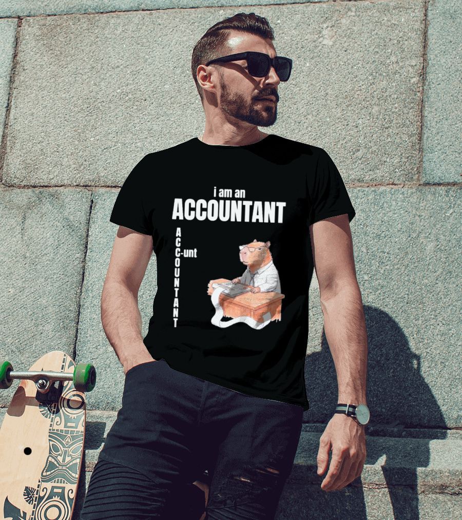 Capybara Accountant I Am An ACC OUNTANT Ac Counting Calculator Desk T-Shirt