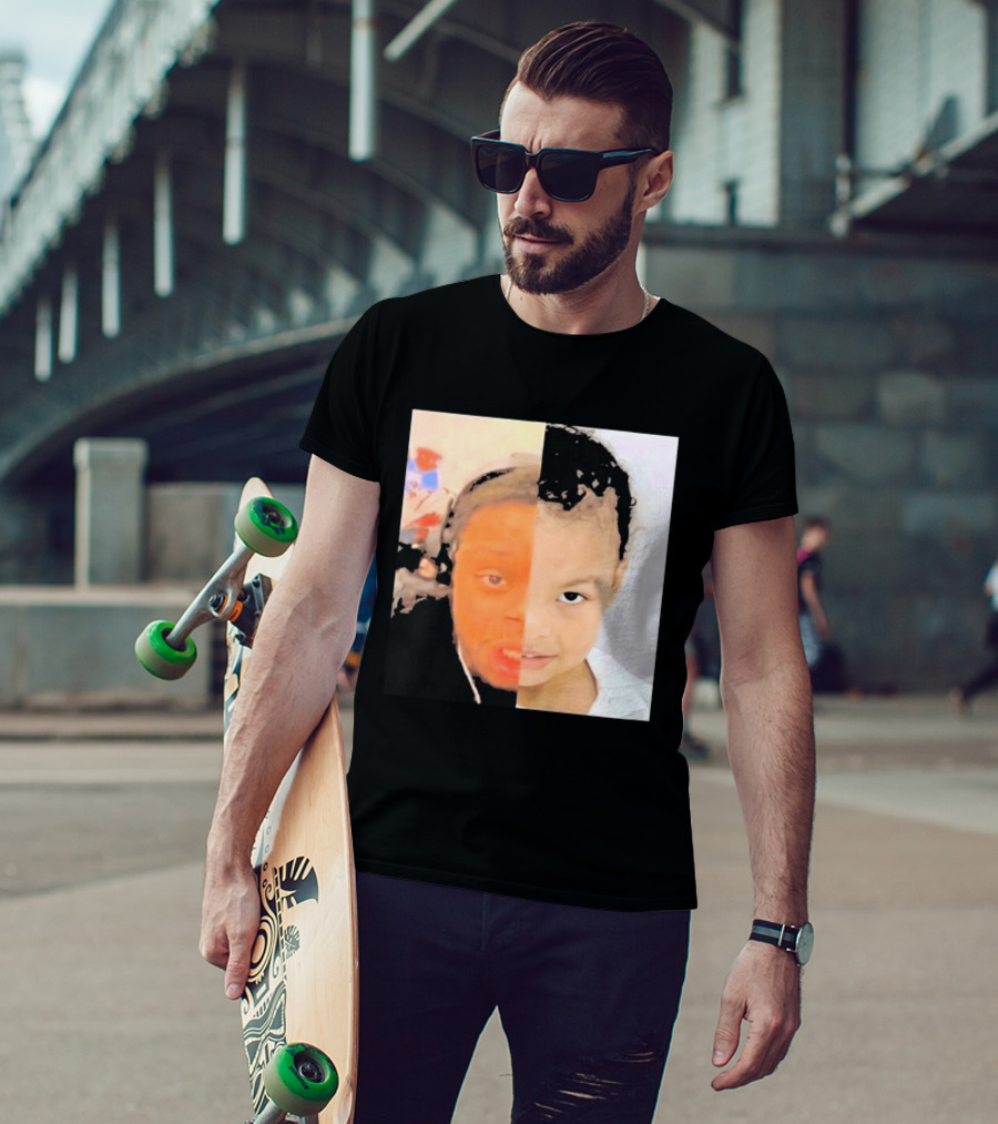 Chrisean Jr Cuffem Split Face Meme Viral Trend T-Shirt