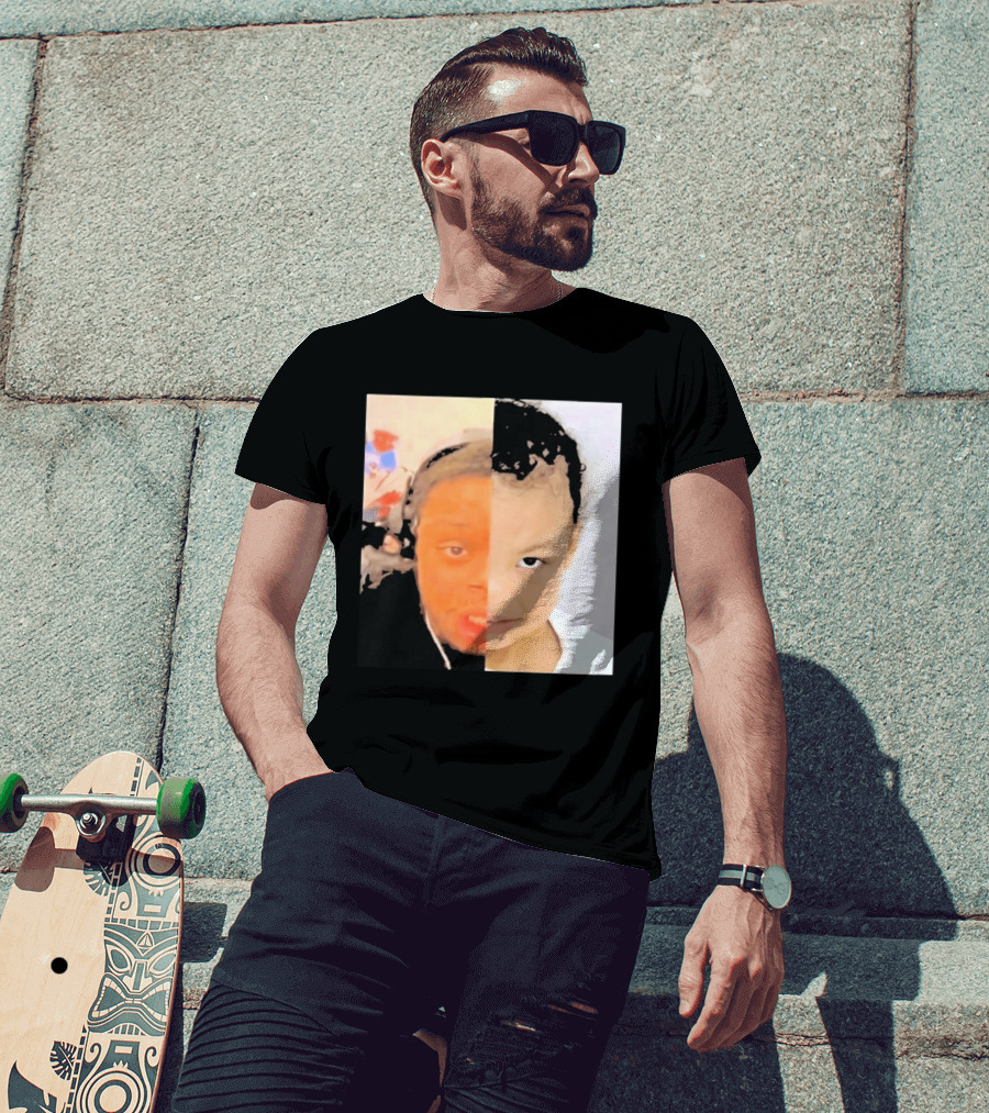Chrisean Jr Cuffem Split Face Meme Viral Trend T-Shirt