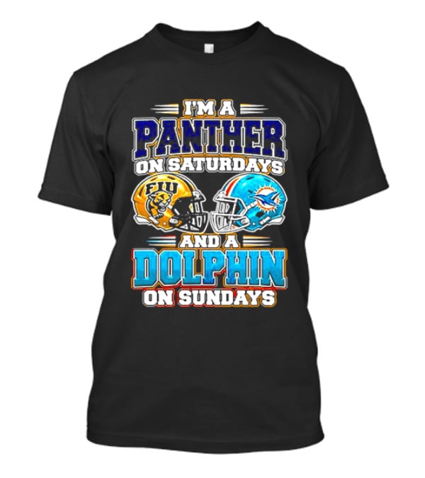 FIU Panthers Saturdays Miami Dolphins Sundays Football T-Shirt