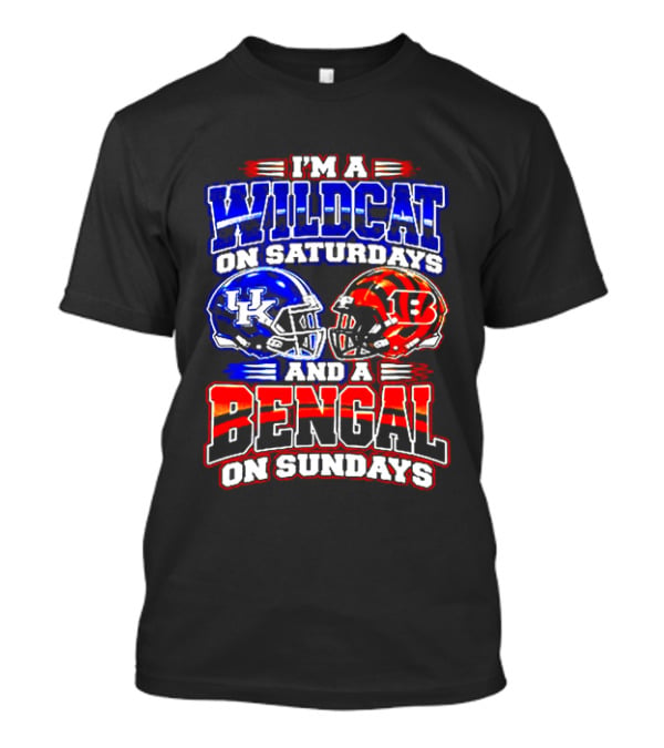 Wildcat On Saturdays Bengal On Sundays Football Fans T-Shirt