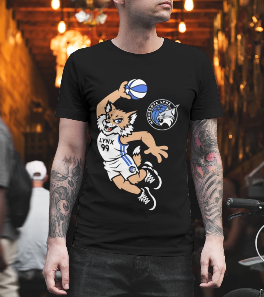 Minnesota Lynx 2026 Prowl Team Mascot Dunking Basketball T-Shirt
