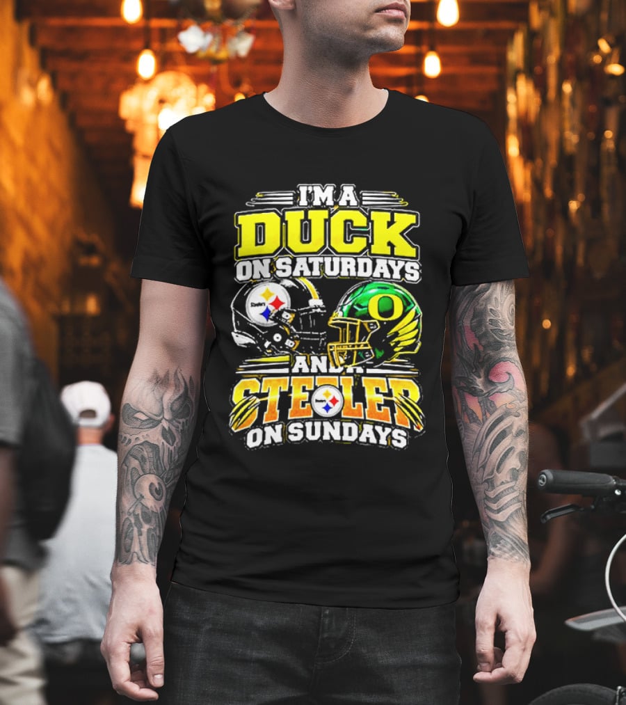 I'm A Duck On Saturdays And A Steeler On Sundays Football Fans T-Shirt