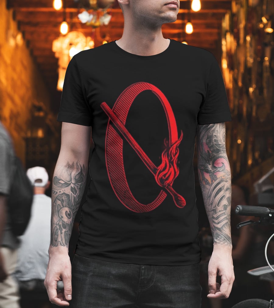 Queens Of The Stone Age Perfecth Album Q Flaming Matchstick T-Shirt
