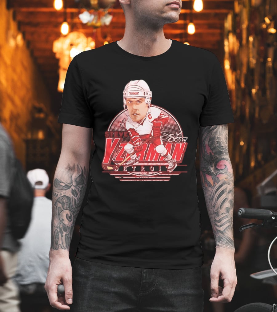 Steve Yzerman Detroit Red Wings Bruce Stark Collection Away Signature T-Shirt