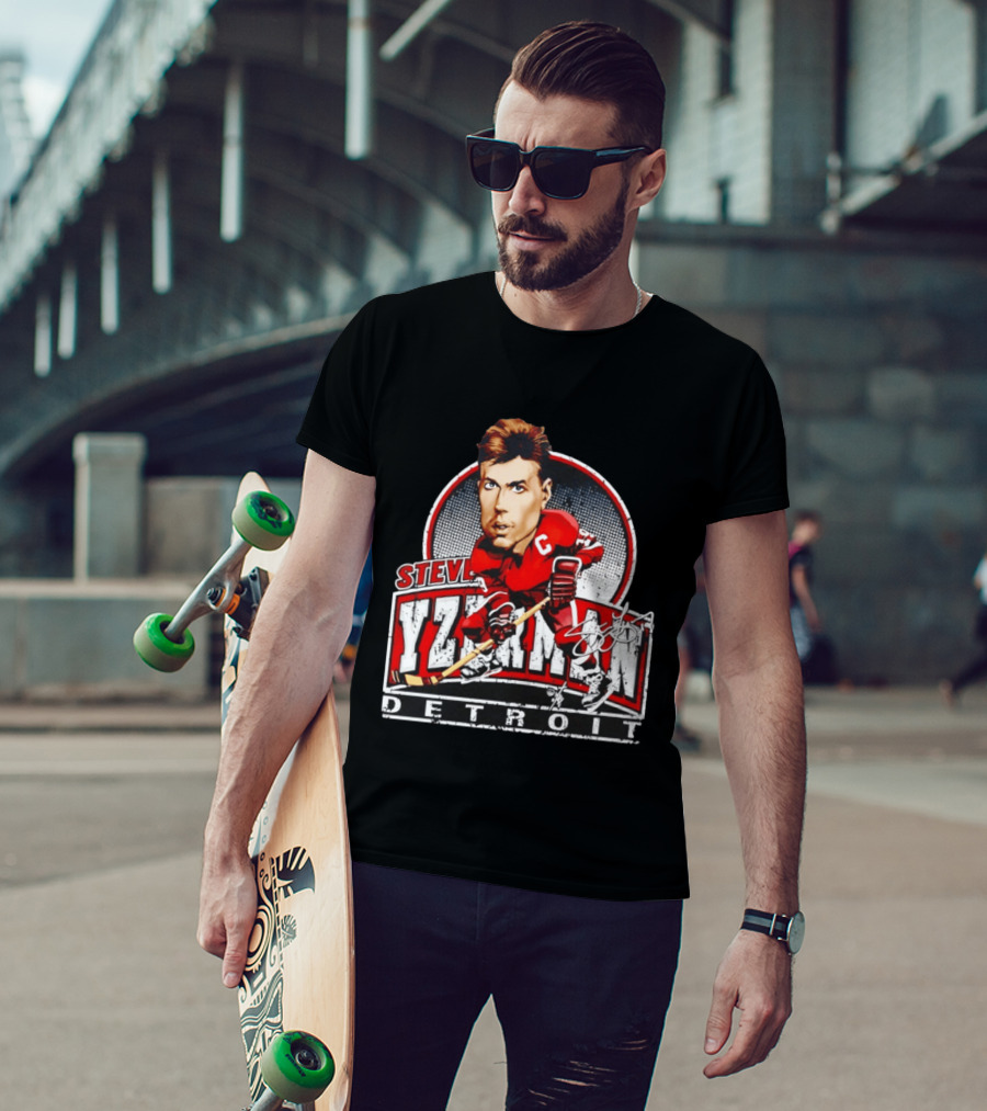 Steve Yzerman Detroit Red Wings Bruce Stark Collection Signature T-Shirt