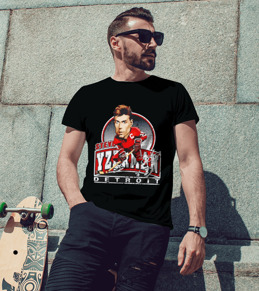 Steve Yzerman Detroit Red Wings Bruce Stark Collection Signature T-Shirt