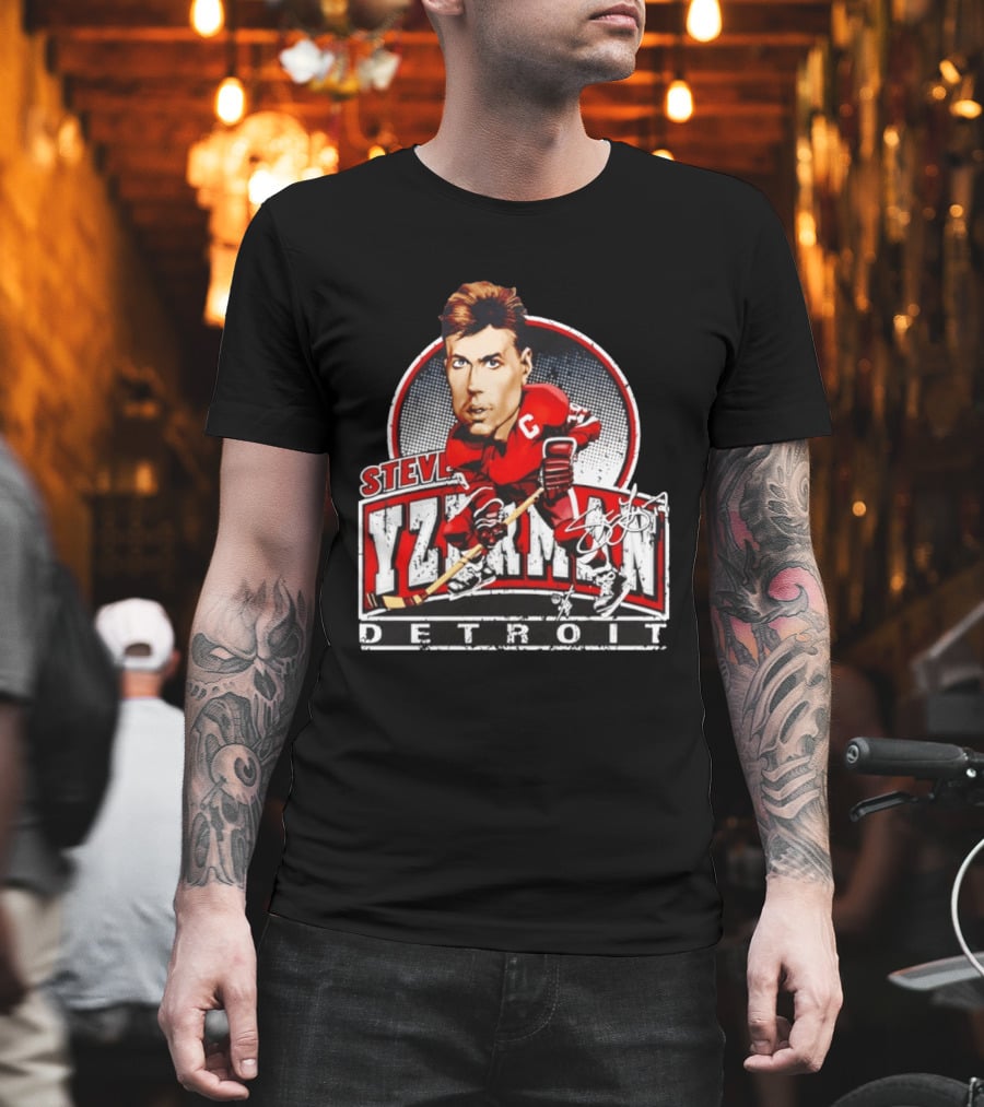 Steve Yzerman Detroit Red Wings Bruce Stark Collection Signature T-Shirt