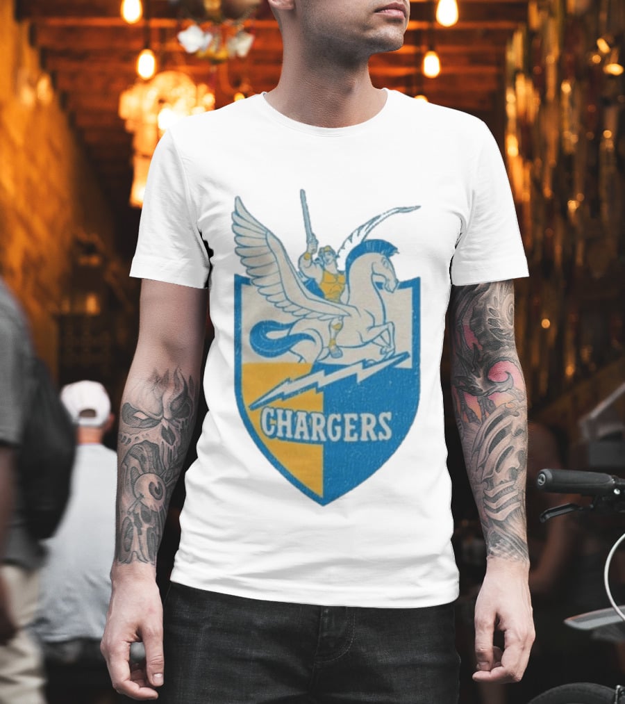 Los Angeles Chargers Disney Hercules Pegasus Collaboration T-Shirt