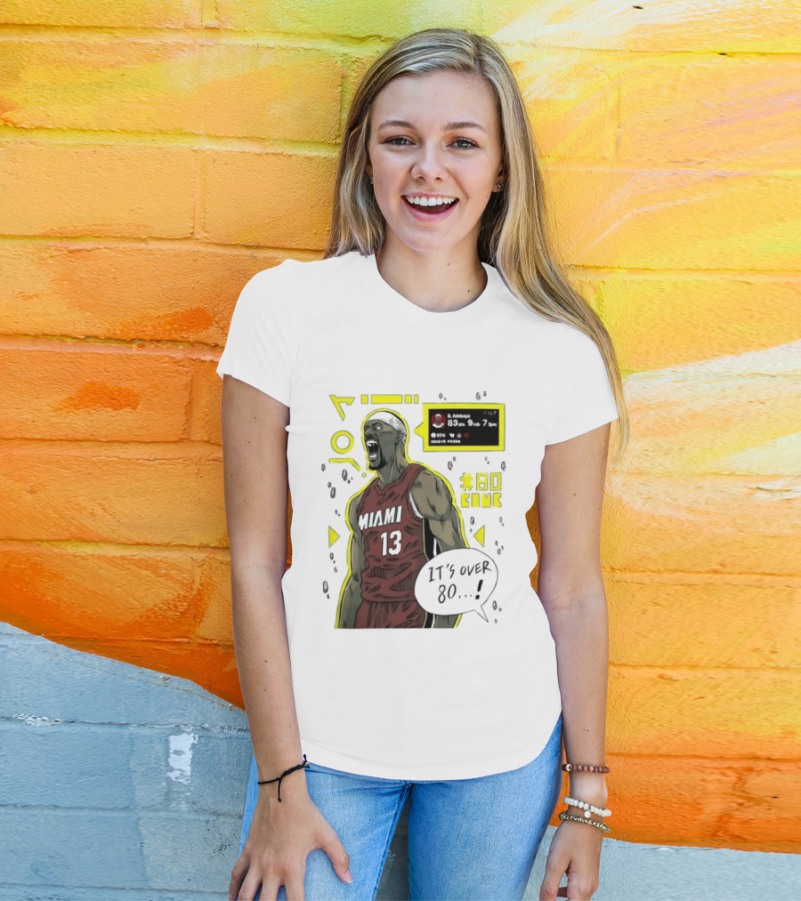Bam Adebayo Miami Heat 80 Points Record Manga NBA 2026 T-Shirt