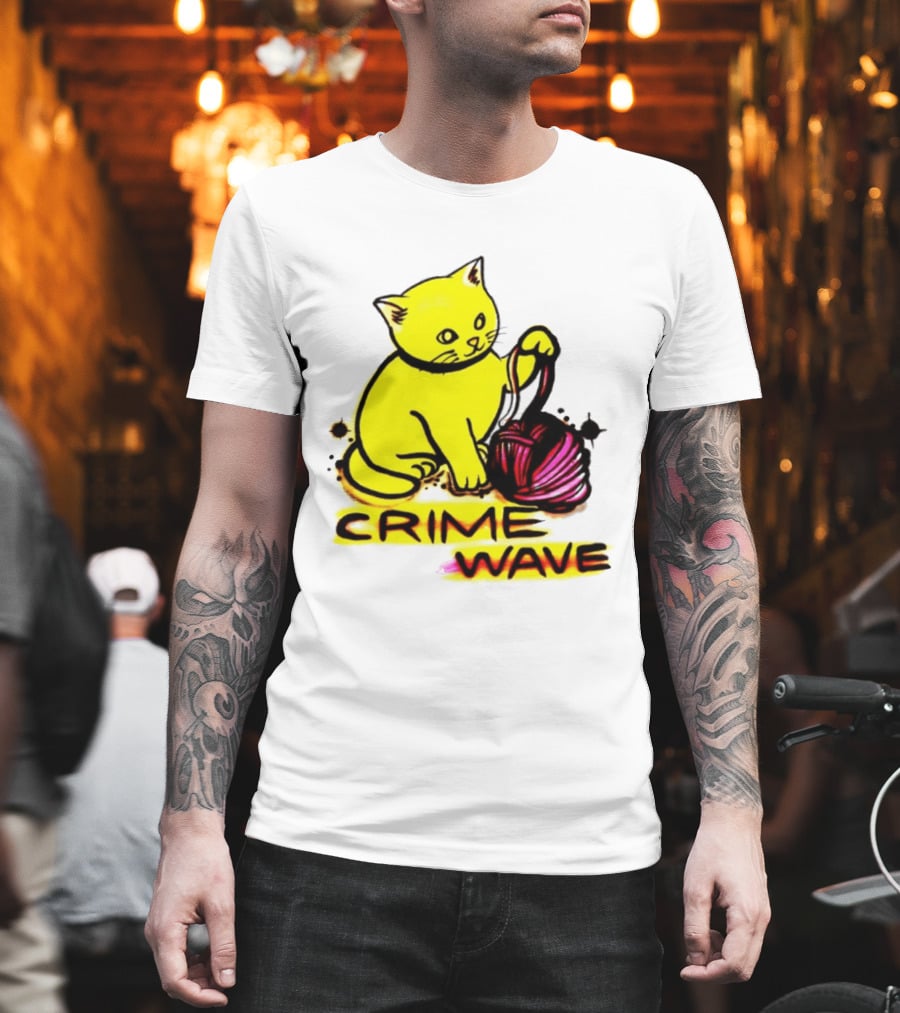 Crime Wave Cat Playing With Yarn T-Shirt