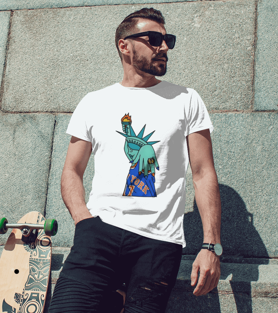 New York Knicks Statue Of Liberty 11 Rings NBA 2026 T-Shirt