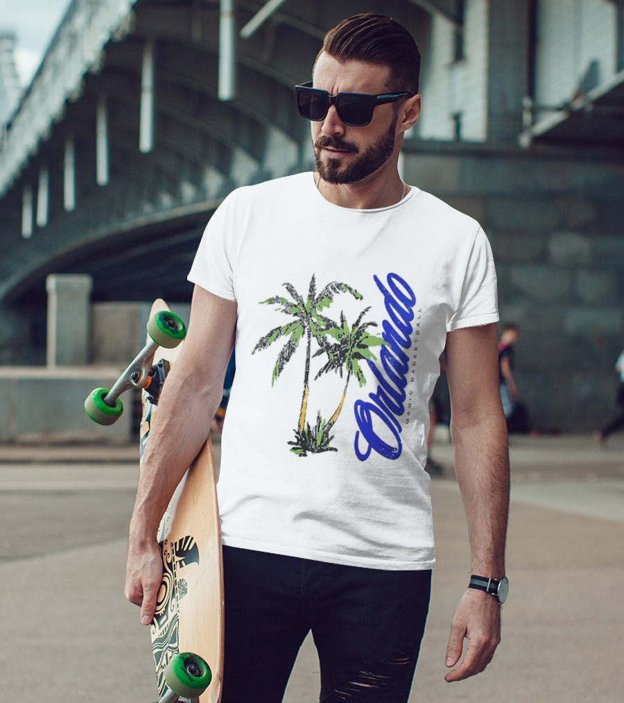Orlando Magic Basketball Palm Tree NBA Vibrant Tropical Team Spirit T-Shirt