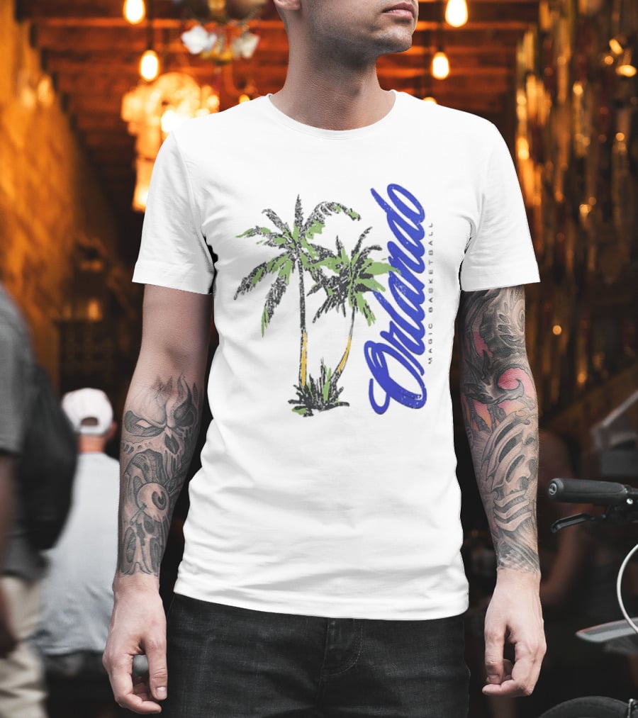 Orlando Magic Basketball Palm Tree NBA Vibrant Tropical Team Spirit T-Shirt