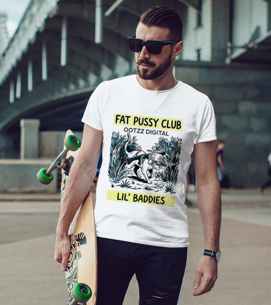 Fat Pussy Club Soldier Cat Ootzz Digital Lil' Baddies T-Shirt