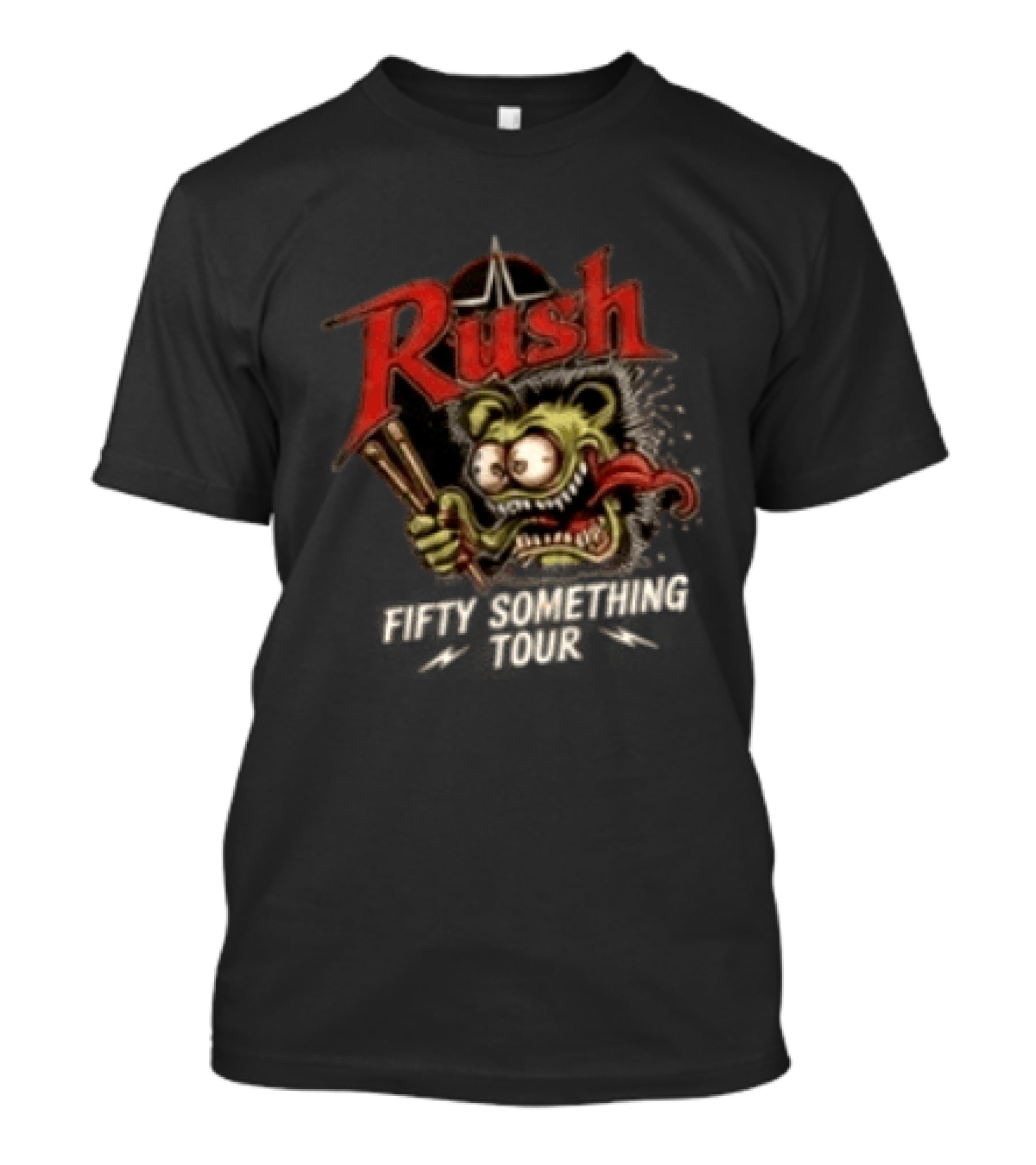 Rush Fifty Something Tour Monster Holding Drumsticks T-Shirt