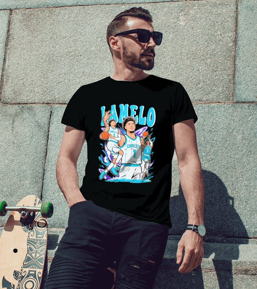 LaMelo Ball Charlotte Hornets Basketball Dynamic Moves T-Shirt