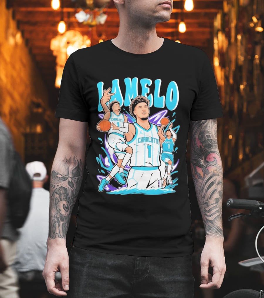 LaMelo Ball Charlotte Hornets Basketball Dynamic Moves T-Shirt