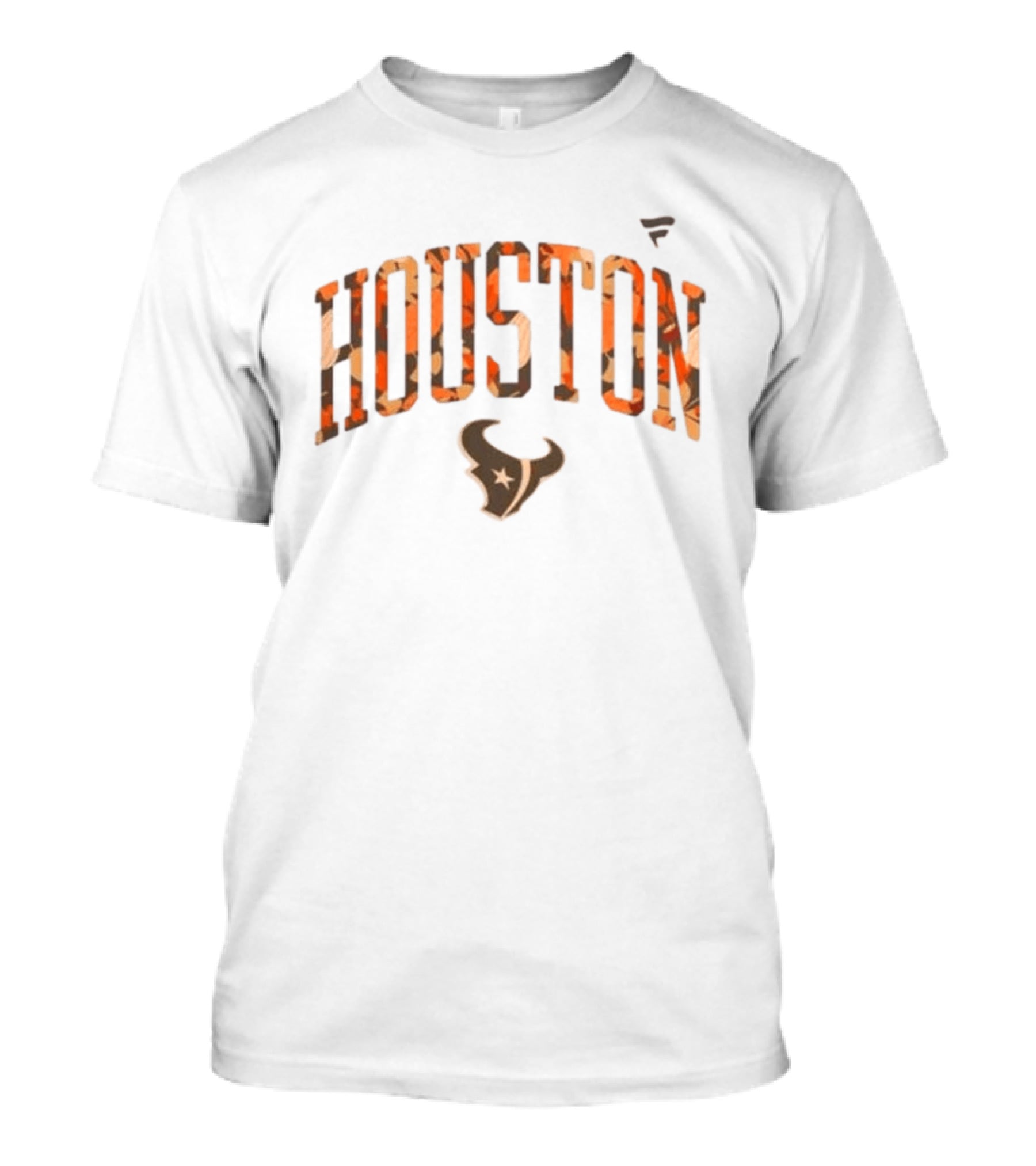 Houston Texans Fall Wordmark Autumn Leaves T-Shirt