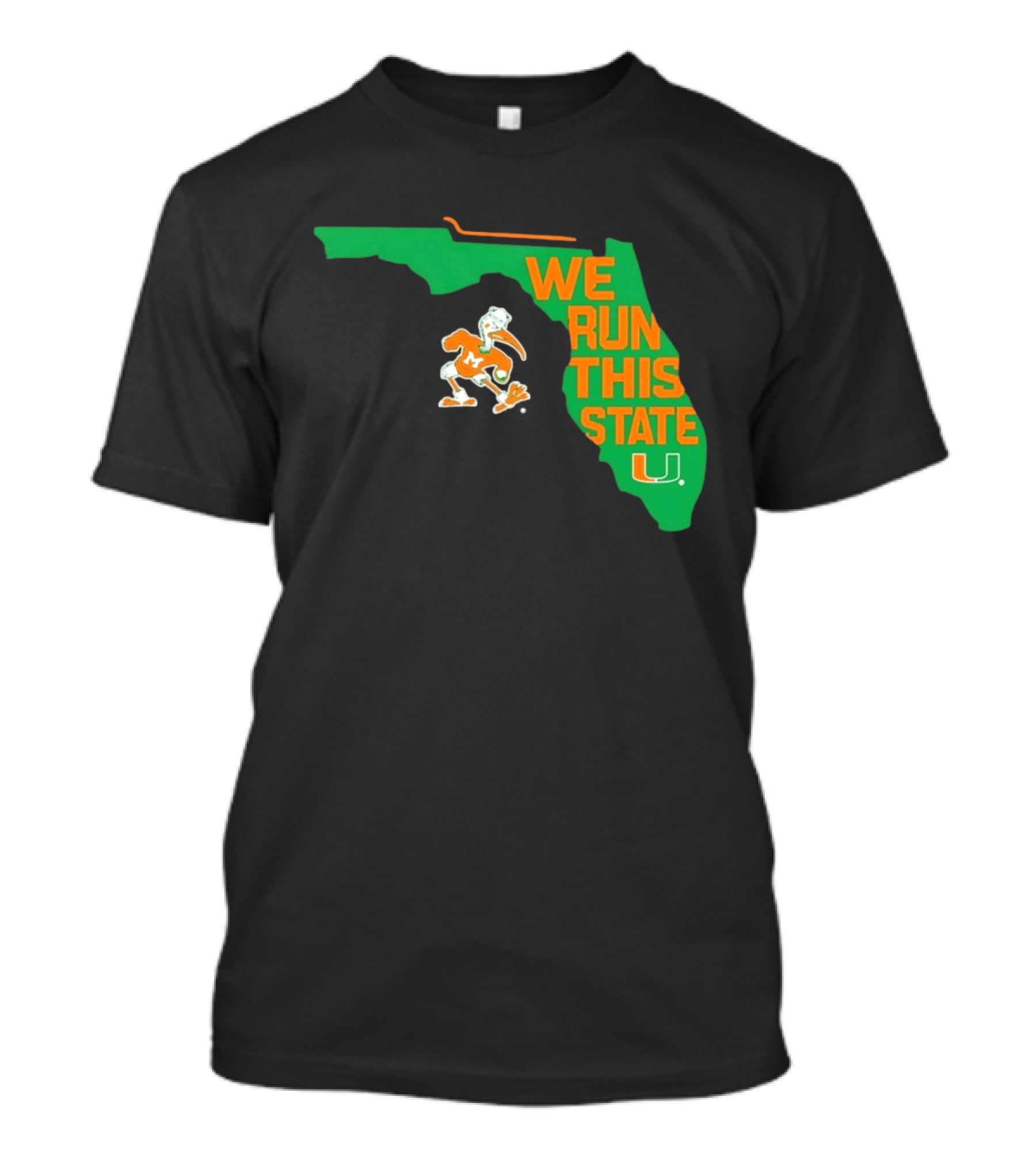 We Run This State Miami Hurricanes Florida Map T-Shirt
